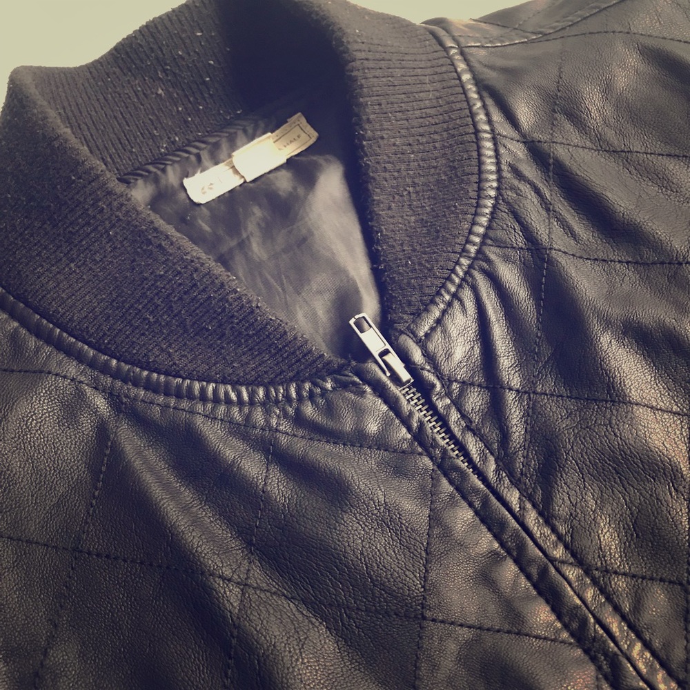 Men’s Faux Leather Boomer Jacket